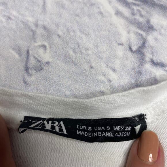 Zara Ruffle Sleeve Solid Tee in White - Picture 4 of 6